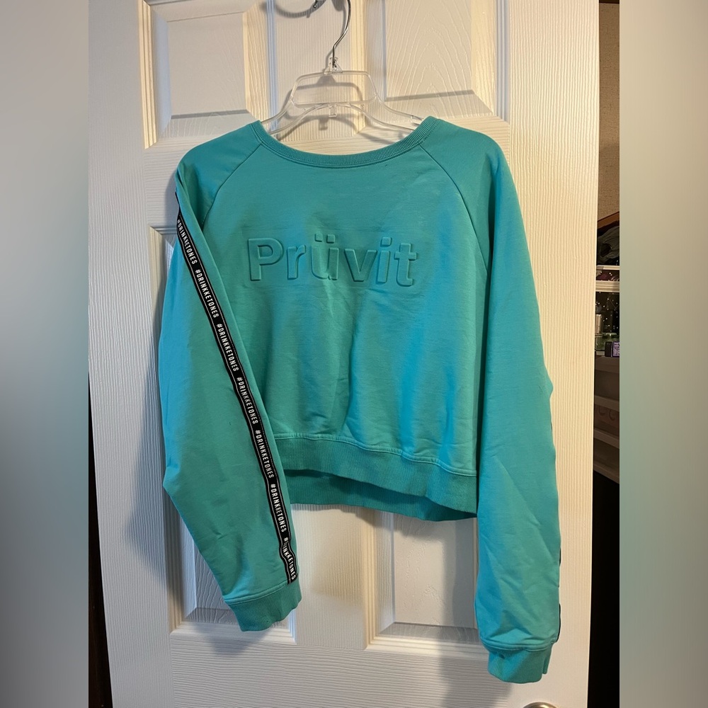 Pruvit Women’s Blue Ketones Cropped Sweatshirt Size XL